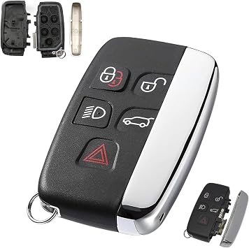 GIONAR 5 Button Car Key Fob Case Replacement for Land Rover Discovery 4, Freelander, Range Rover Sport Evoque, Jaguar XF XE XJ XJL Accessories, Land Rover Key Fob Cover, Jaguar Key Fob