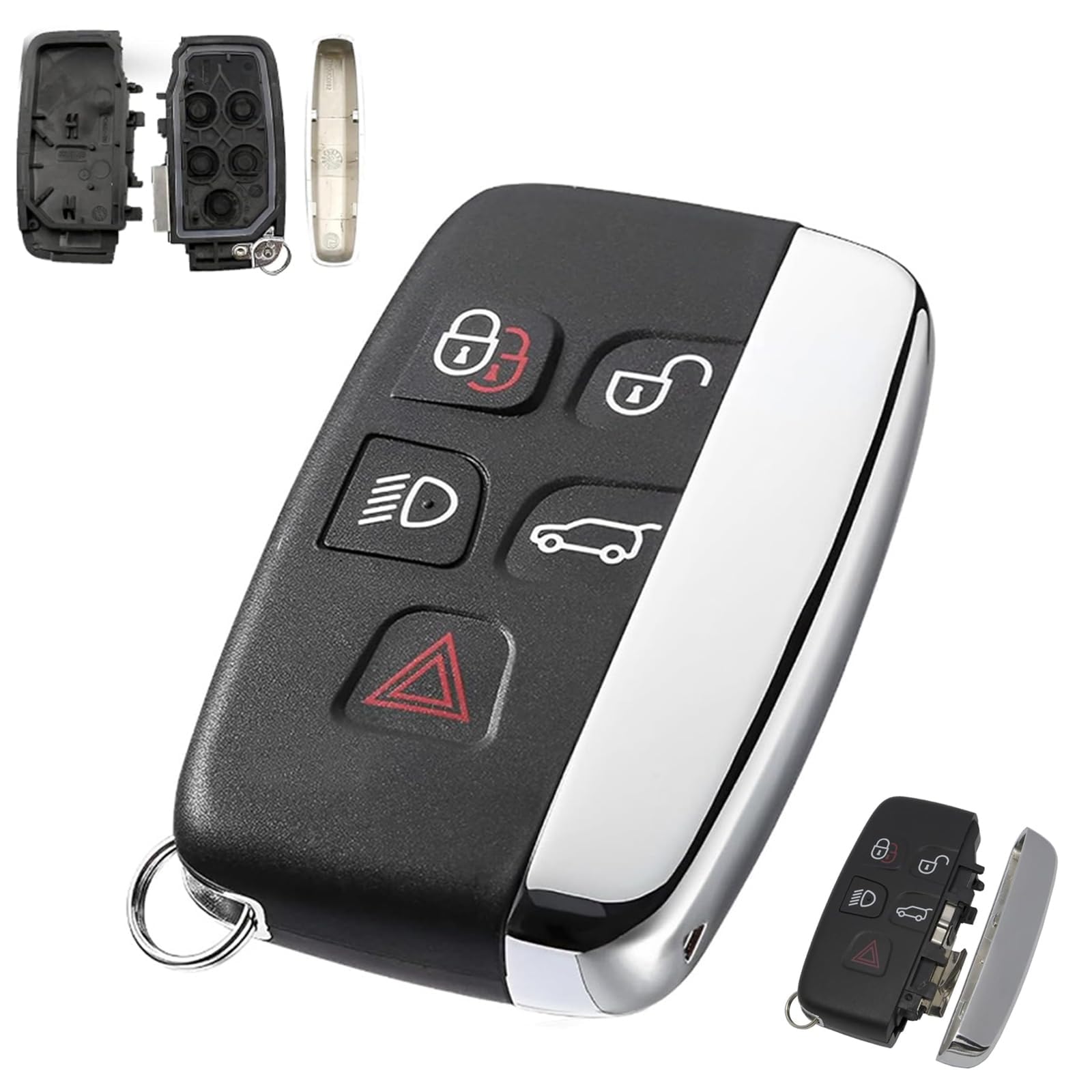 GIONAR 5 Button Car Key Fob Case Replacement for Land Rover Discovery 4, Freelander, Range Rover Sport Evoque, Jaguar XF XE XJ XJL Accessories, Land Rover Key Fob Cover, Jaguar Key Fob