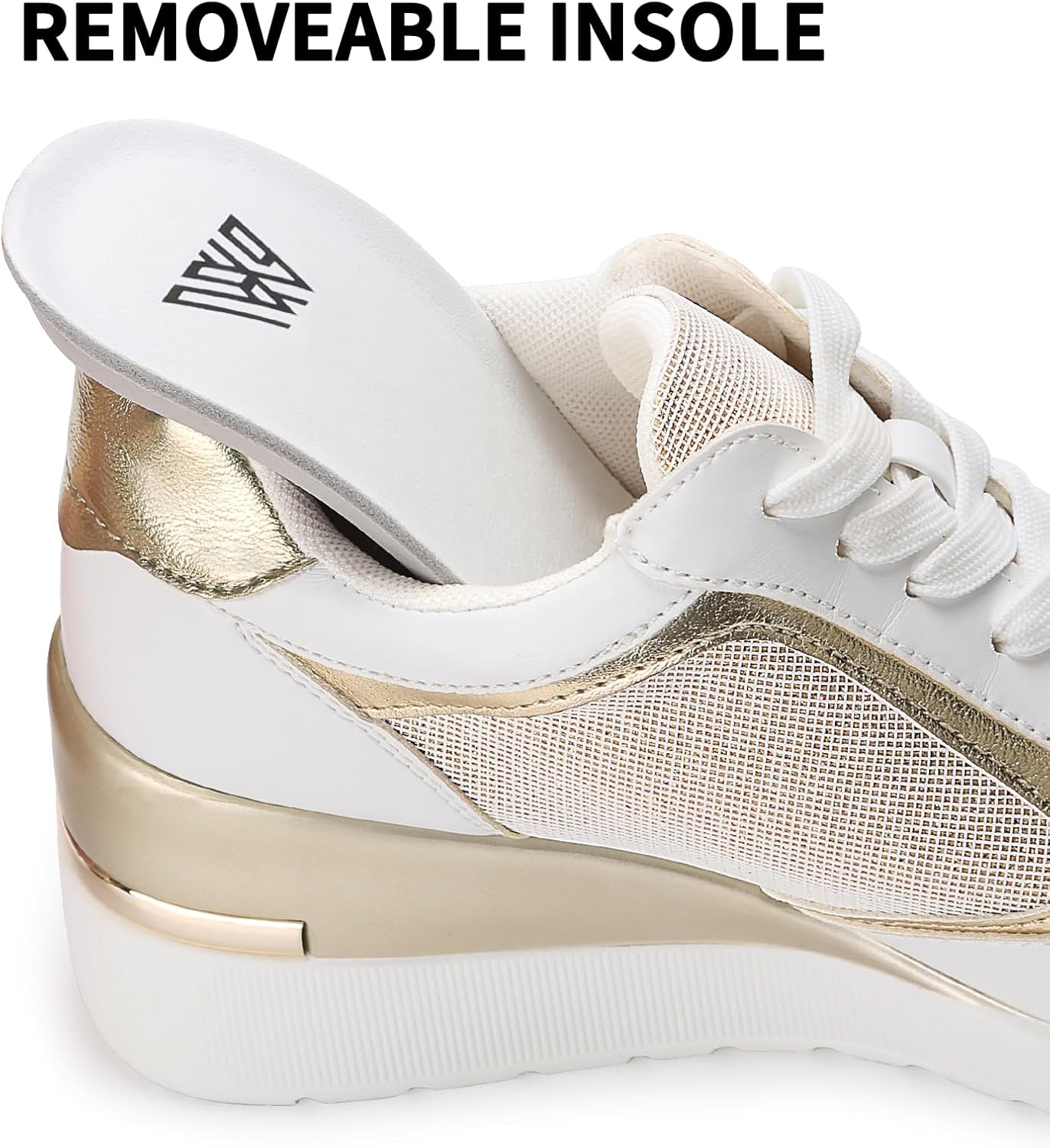 Wedge Sneakers for Women Non-Slip Womens Fashion Sneakers Casual Glitter Mesh Walking Shoes Lightweight Platform Work Shoes - Image 4