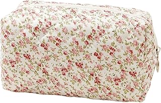 Bolsa de maquillaje floral acolchada de algod...