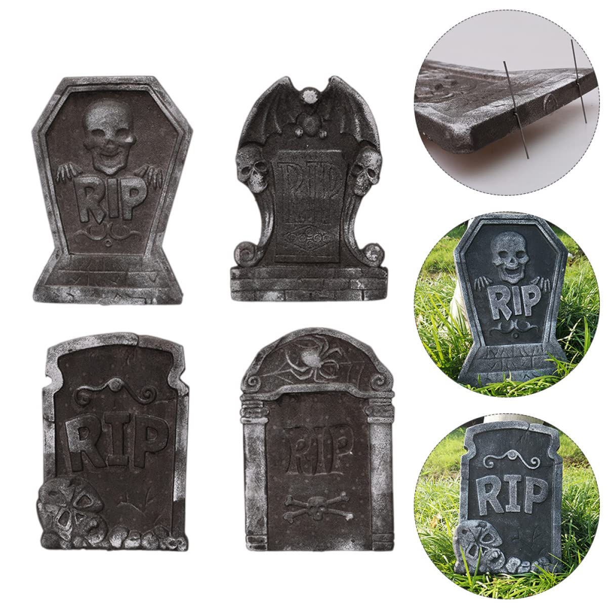 STOBOK 8stücke Halloween Grabstein Deko Gruselige Schaumstoff Ornamente Für Gespenstische Partys Und Geisterhäuser Zufälligen Designs Für Halloween-Dekorationen