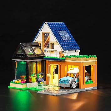 VONADO LED Light Kit Compatible with LEGO City Family House and Electric Car 60398, Creative Lighting Set Accessories Compatible with LEGO 60398 Building Set Lights Only, No Models