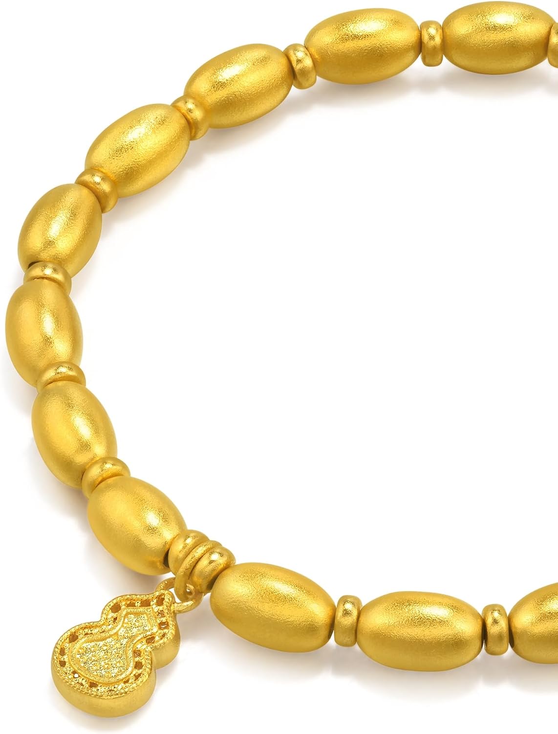 CHOW SANG SANG 999.9 24K Pure Gold Cultural Blessings Gourd Wulu Bracelet for Women 14.5cm 94523B Price-by-Weight 18.34g Gold