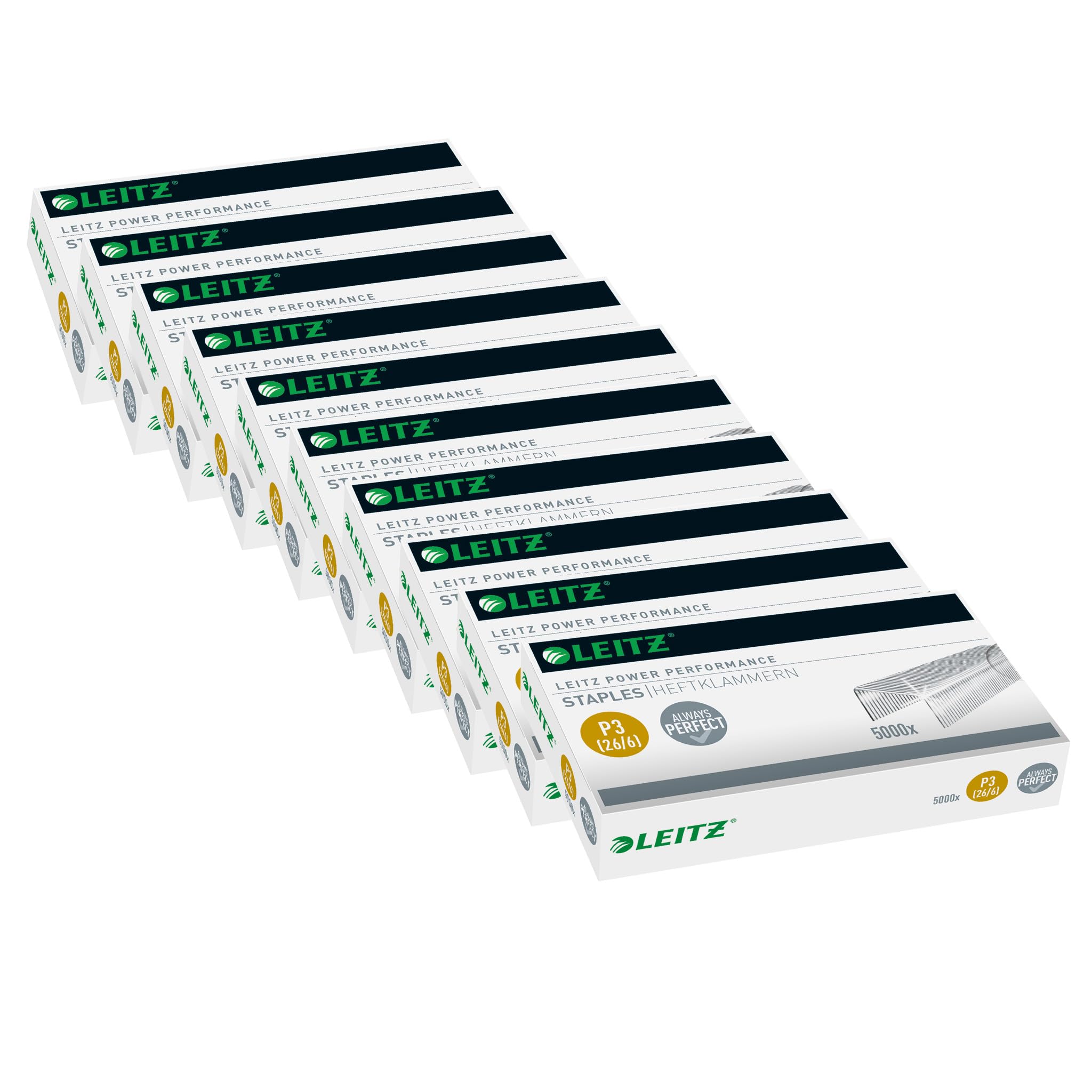 Leitz Power Performance P3 Staples 266 5000 - Outer carton of 10