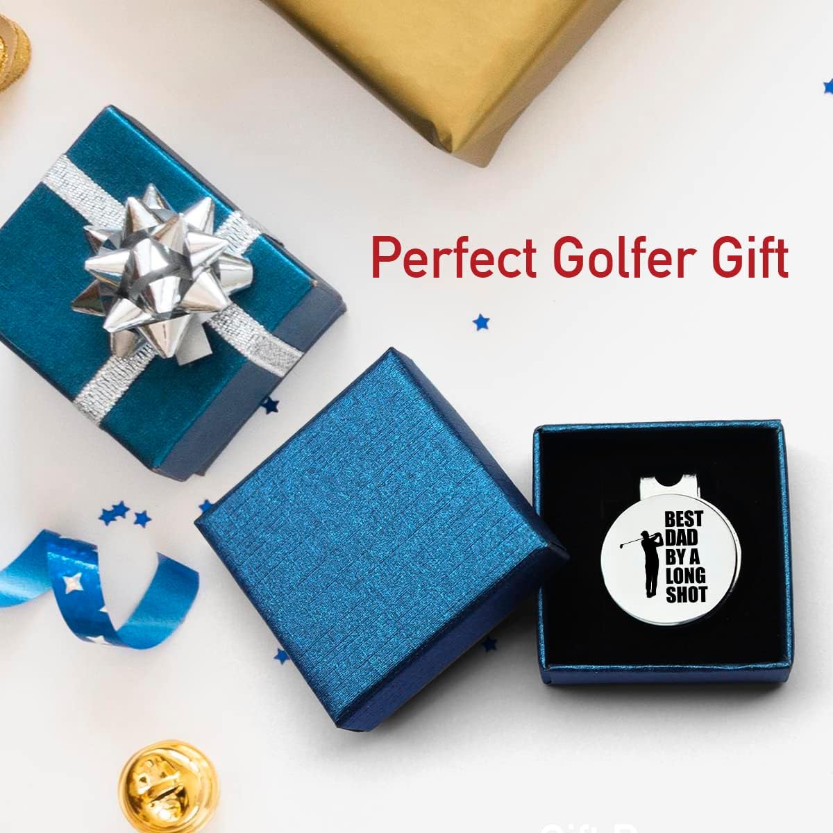 NGAEAK Funny Best Dad by a Long Shot Golf Ball Marker with a Magnetic Hat Clip Dad Gift for Golf Lovers Golfer Father : Sports & Outdoors
