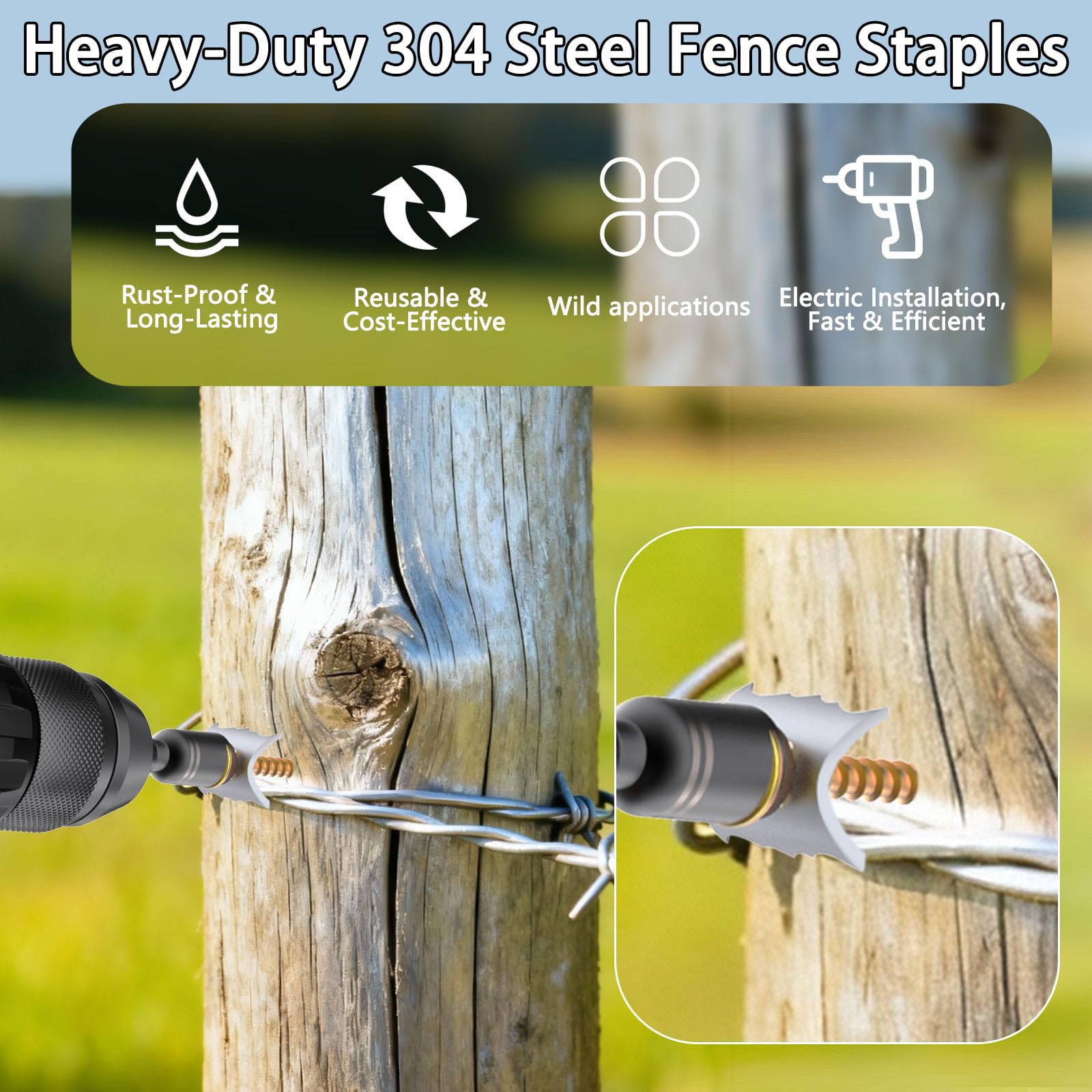 Stainless Steel Fence Staples - Easy Installation -4