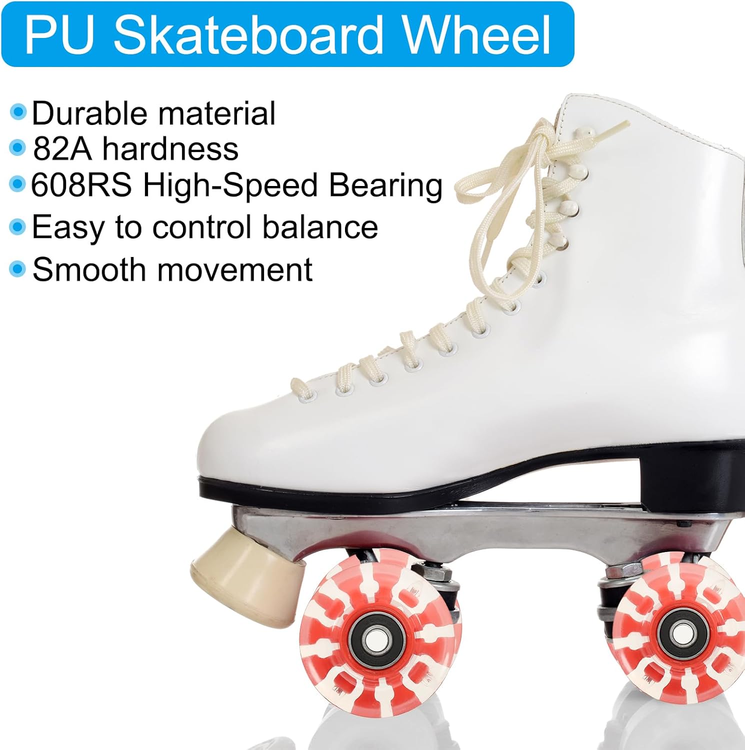 PATIKIL Light Up Skateboard Cruiser Wheels Set with Bearings Trucks Tool Kit for Outdoor Double Row Skating
