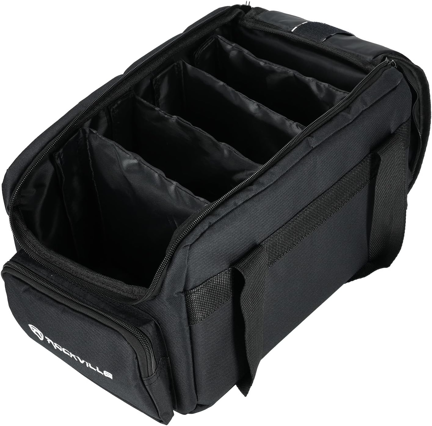 Rockville RLB70 Lighting Bag for 4 Slim Par Lights, Fits ADJ & Chauvet, Padded Compartments, Removable Dividers, External Pockets, for Mobile DJs and Event Professionals