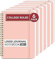Vista 52 de Taja Cuaderno rayado en espiral para mujeres y hombres, 140 páginas, cuaderno de tapa dura con rayas universitarias para trabajo y toma de notas