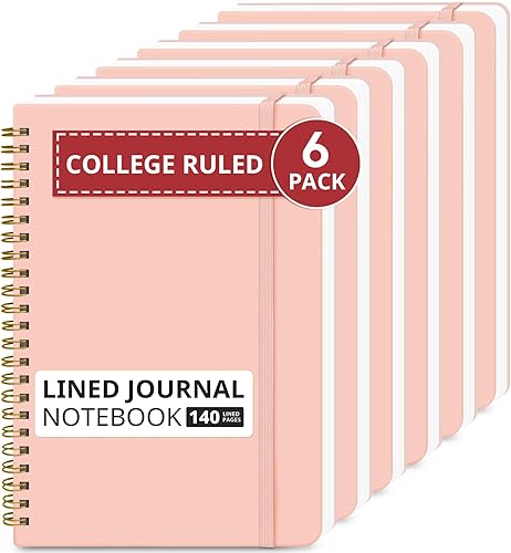 Miniatura 52 de Cuaderno rayado en espiral para mujeres y hombres, 140 páginas, cuaderno de tapa dura con rayas universitarias para trabajo y toma de notas, diarios