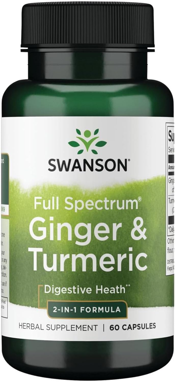 Swanson Full Spectrum Ginger & Turmeric 60 Capsules (3 Pack)