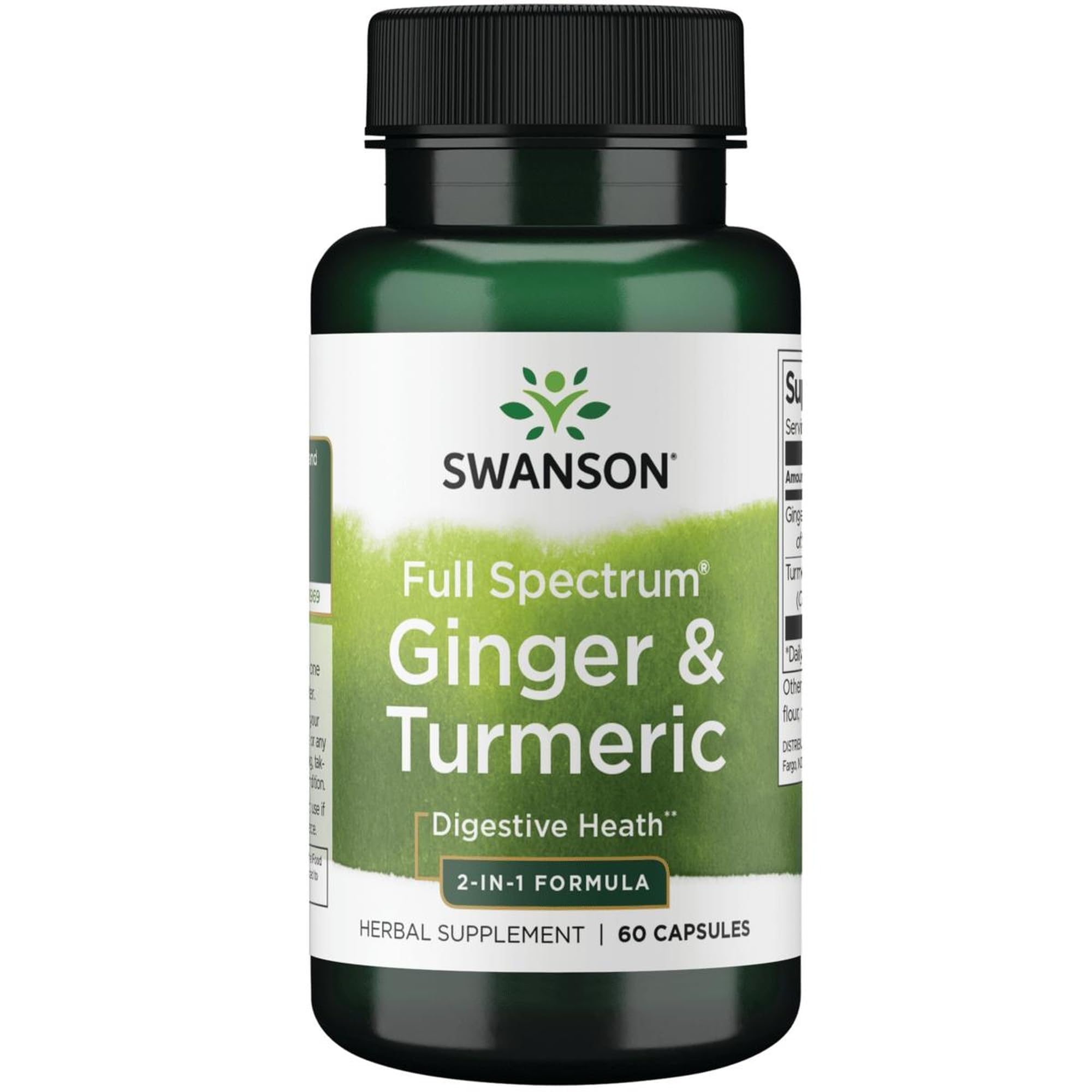 Swanson Full Spectrum Ginger & Turmeric, 60 Capsules 60 Count (Pack of 1)