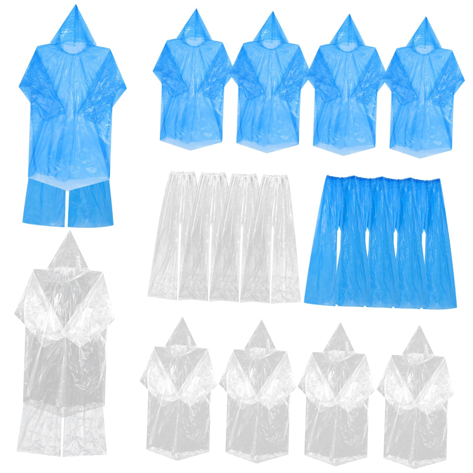 Veemoon 10juegos Poncho De Emergencia Con Capucha Chaqueta De Lluvia Transparente Trajes De Lluvia Para