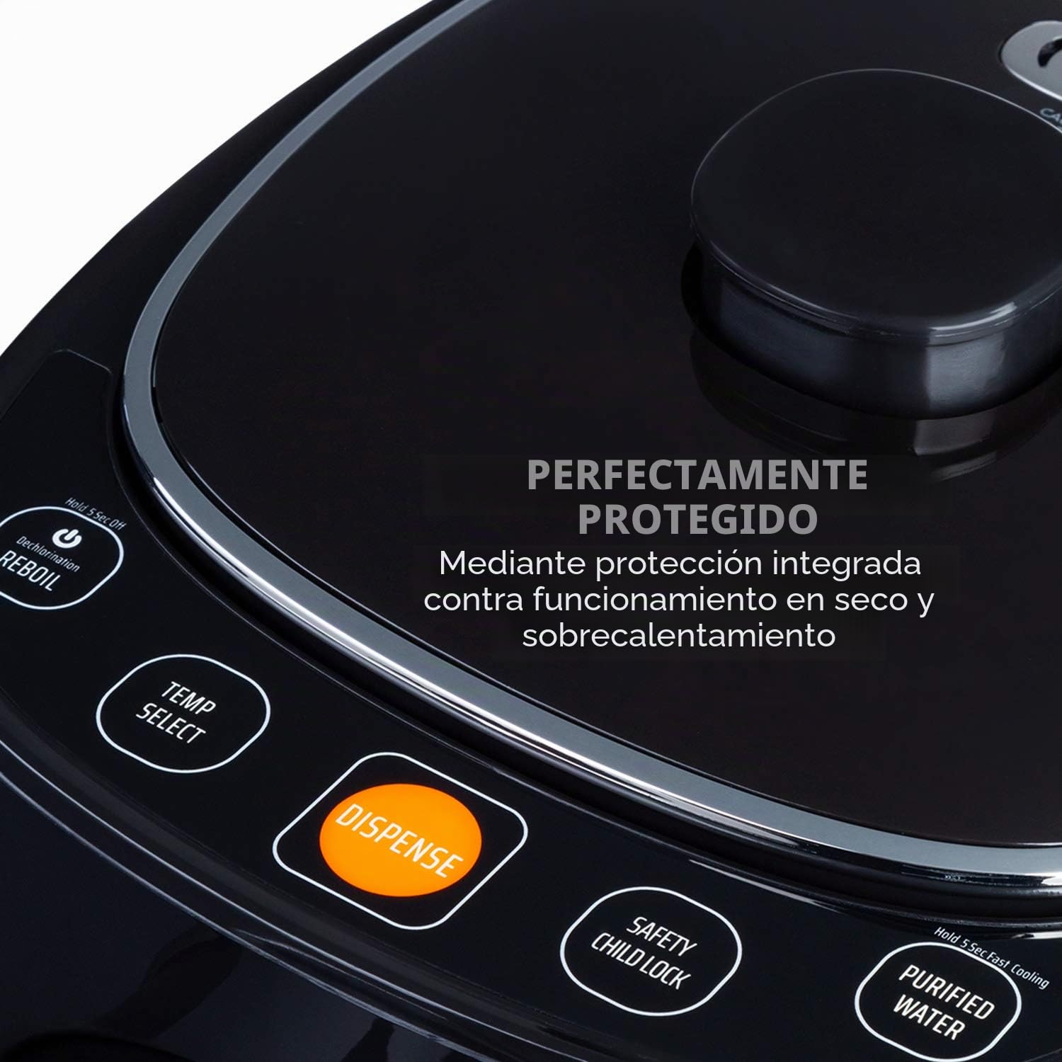 Klarstein Hot Spring Plus Dispensador de Agua Caliente - Termo, Hervidor de Agua, 5 litros de Volumen, Panel táctil, Temperatura de 45-95 °C, Pantalla LCD, Depósito de Acero Inoxidable, Negro