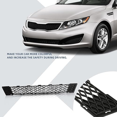 Miniatura 6 de Parachoques delantero inferior rejilla, ajuste 2011 2012 2013 para KIA Optima EX LX SX reemplazo negro malla frontal rejilla kit de repuesto para