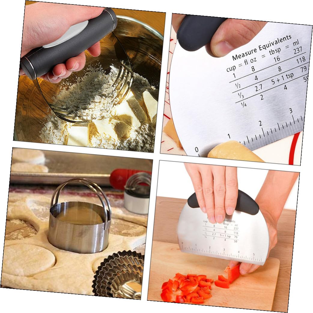Baluue Keksausstecher Satz aus Edelstahl mit Präziser Teigschneiderfunktion und Backzubehör für Kuchen und Brot zum Backen in Silberner Farbe