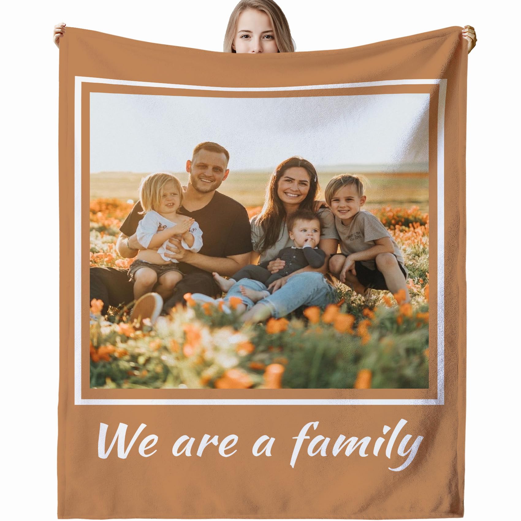 Personalised Blanket for Adults, Custom Photo Blanket Personalised for Adults Kids with Pictures Customized Gifts for Family Kids Pet Friends Birthday Mum, Dad, Boyfriend, Girlfriend