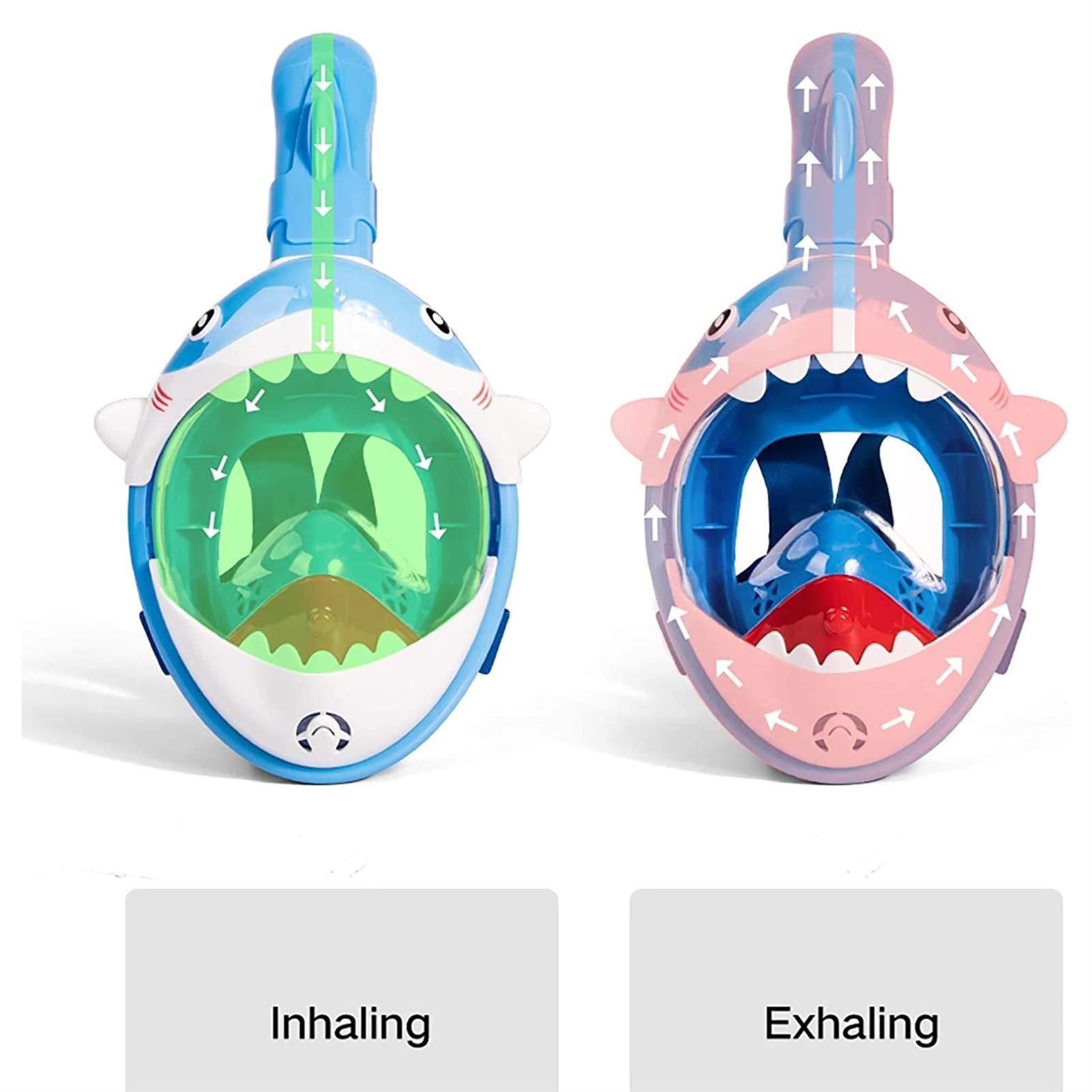 Set Maschera da Snorkeling Integrale per Bambini - Maschera Subacquea antiappannamento per Ragazzi e Ragazze, Attrezzatura per Lo Snorkeling subacqueo -