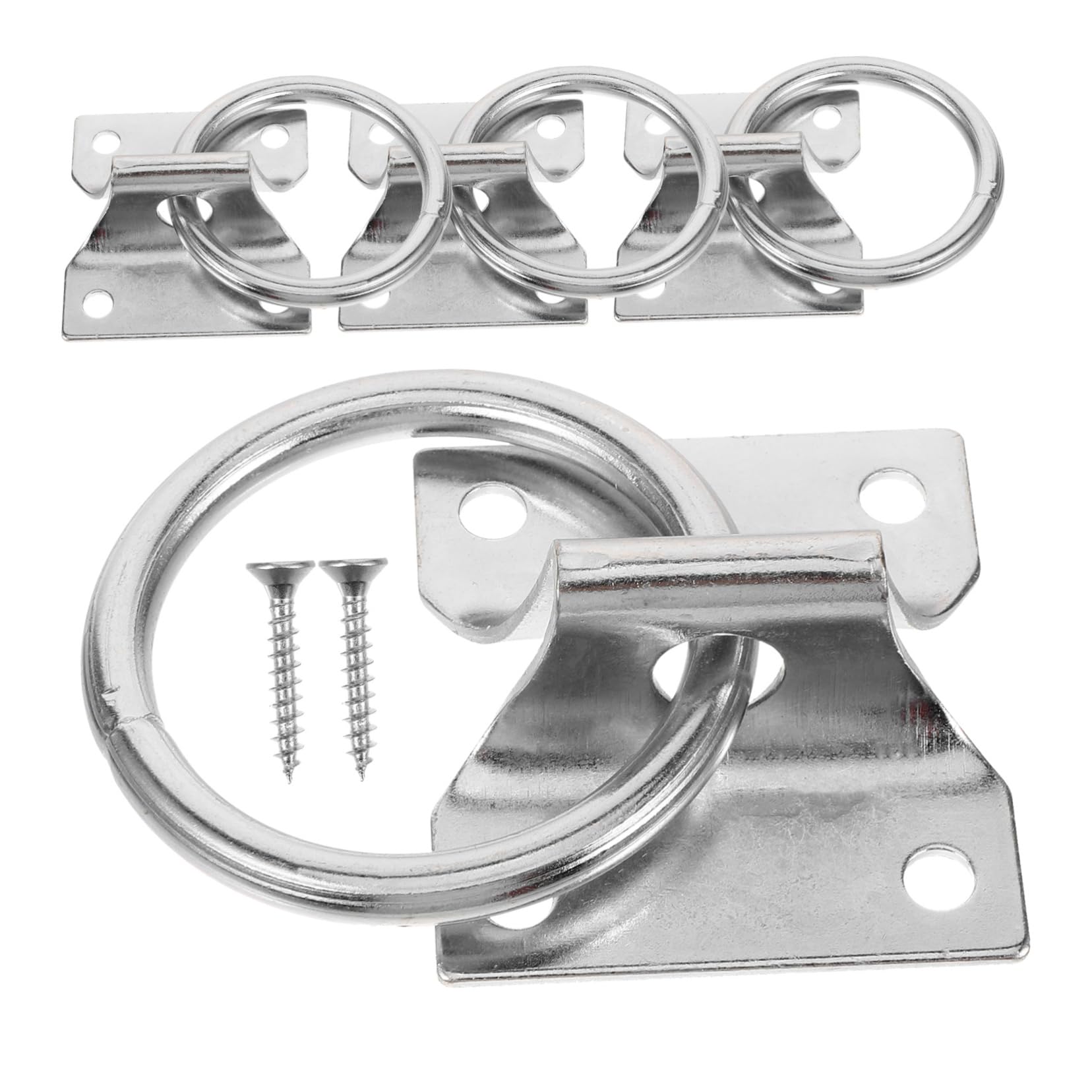 Sosoport 4pcs Stainless Steel Horse Tie Ring Solid Metal Horse Tie Equipment for Stable Barn