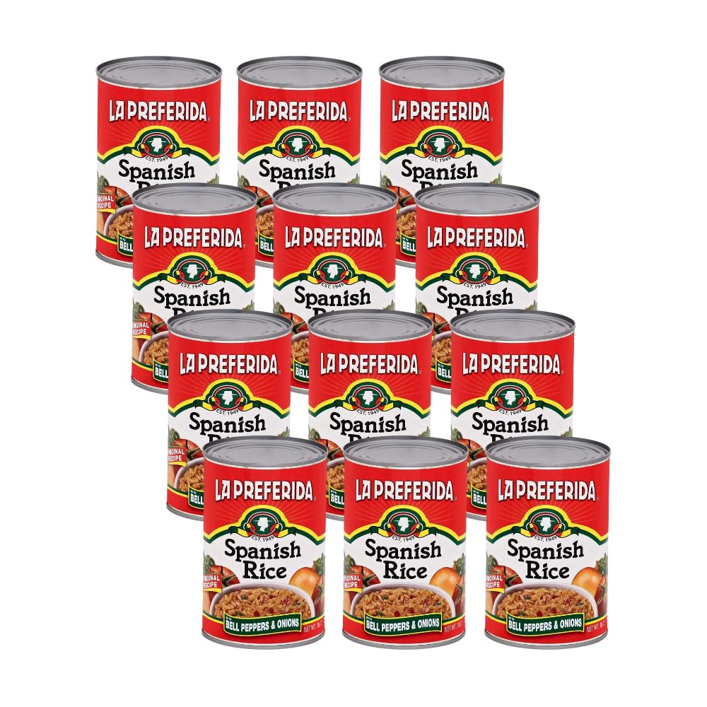 La Preferida Canned Spanish Rice (Bold Flavor from Bell Pepper, Onion & Tomato) No Artificial Colors or Preservatives. Easy Mexican Side Dish, Ready in Minutes, 15oz. (Pack of 12)