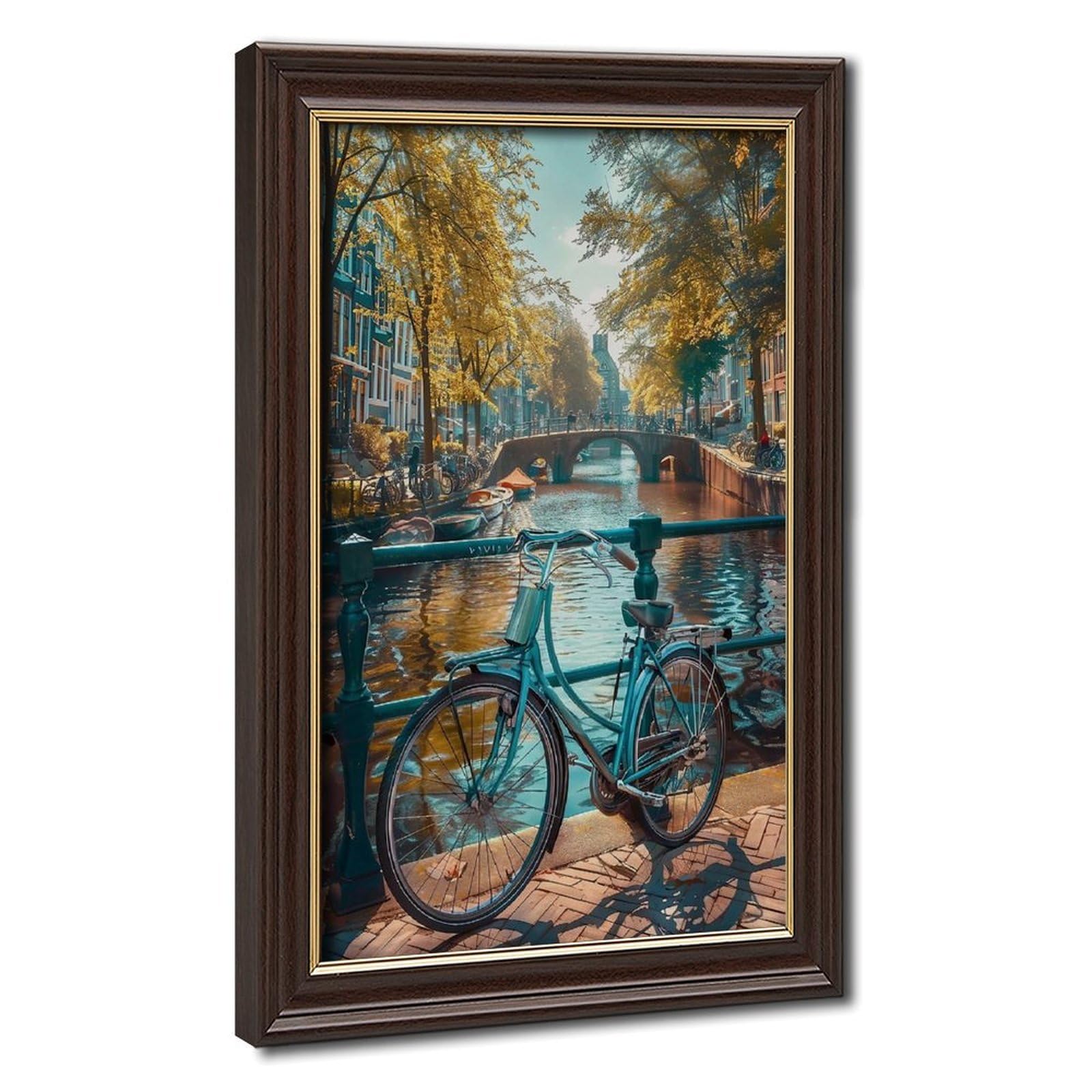Bareronor Amsterdam Ship Canal Canvas Poster Bedroom Decor Landscape Office Room Decor Gift 8" L X 12" W