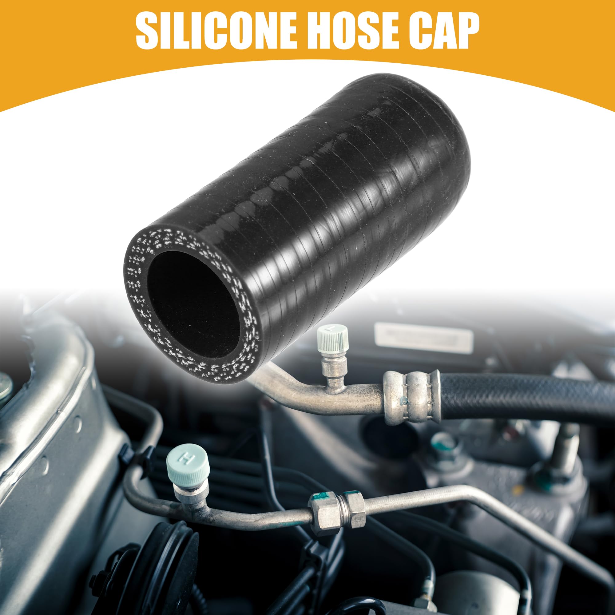 A ABSOPRO Tubo Tappo In Silicone Nero 1 Pezzo Per Auto | Spessore Parete 5mm, Lunghezza 60mm, Temperatura -65°F A +350°F, 3 Strati Di Poliestere, Per Refrigerante, Acqua, Aria