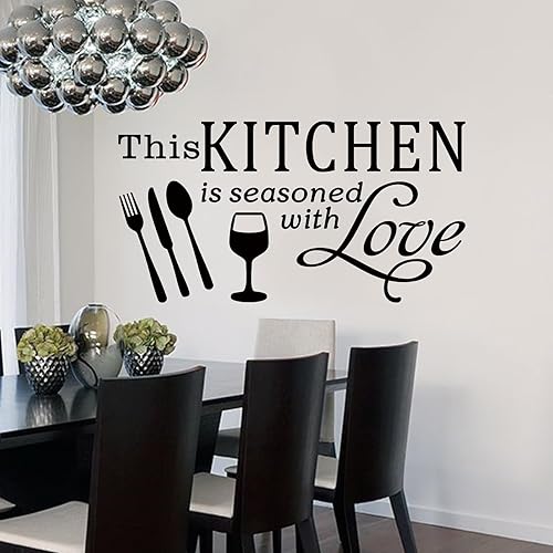 Miniatura 4 de Calcomanías de pared, calcomanías de pared de cocina, (fáciles de instalar), calcomanías de decoración de pared, citas con refranes positivos para