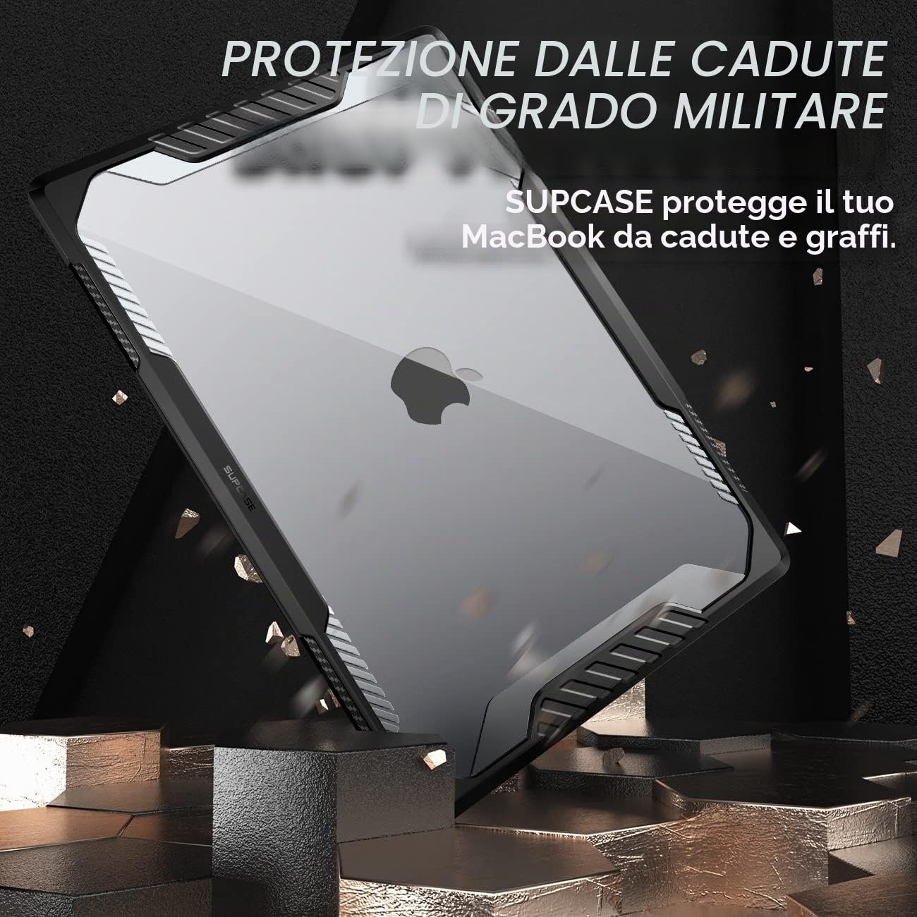 SUPCASE Cover per MacBook Air 15'' (2026/2025/2024/2023) M5/ M4/ M3/ M2 Antiurto Antigraffio Robusta Custodia Protettiva Rigida per MacBook Air 15 (Nero)