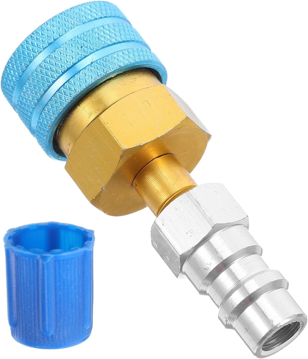 R1234yf to R134a Air Conditioner Hose Connector Adapter Quick Coupler Kit for Car Ac Refrigerant Charging with Qc1234l Low Pressure Fittings