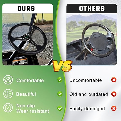 Vista 44 de RASTP Volante de carrito de golf de 12.6 pulgadas/12.598 in para Club Car DS y Club Car Precedent EZGO Yamaha Carritos de golf, rojo Estilo B- Rojo