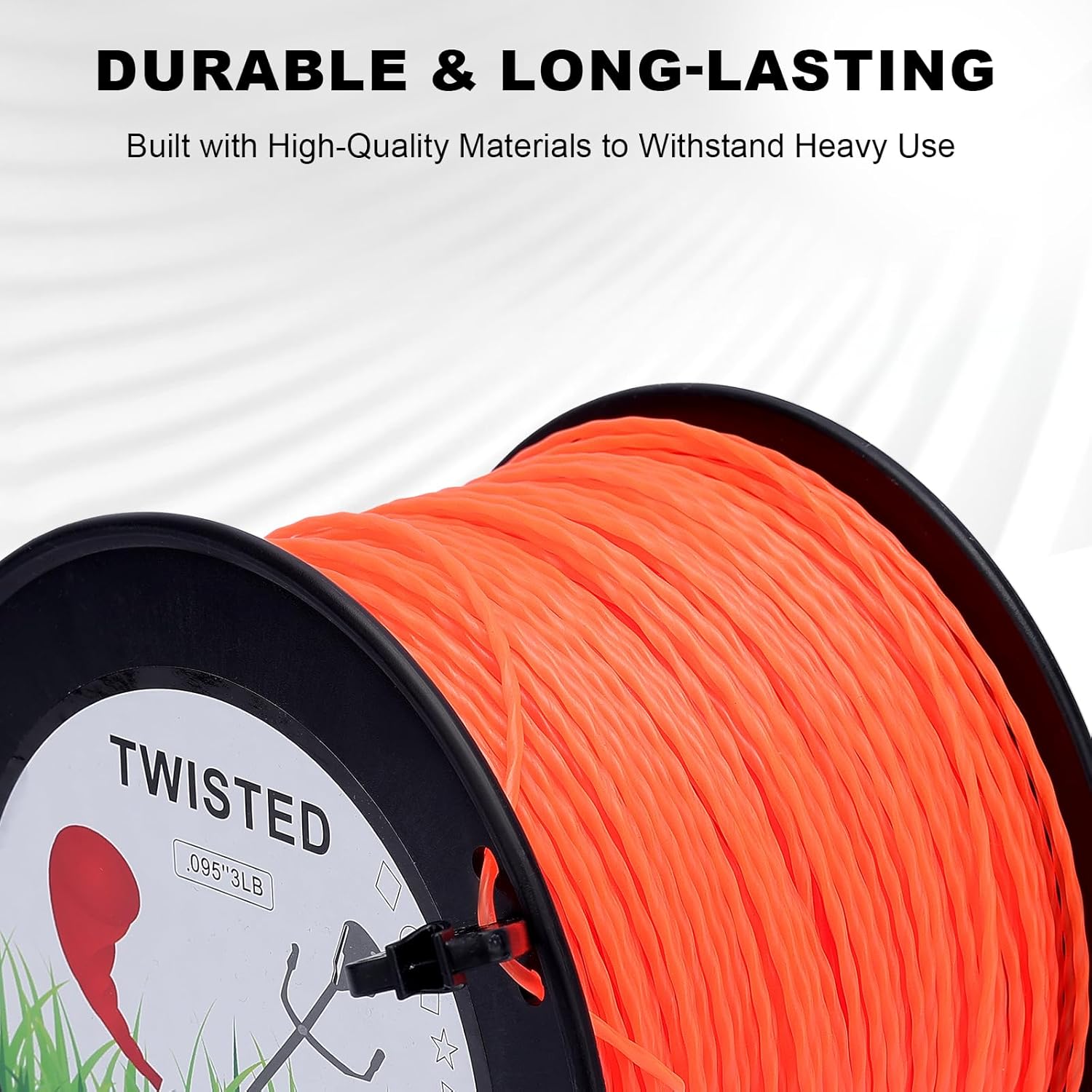 0.095" Round Twist Ego String Trimmer Line 3 lbs 985 Foot Spools Weedeater Line for FS45 SRM225 SRM210 SRM230 Trimmer Head Weed Eater with Bonus Line Cutter