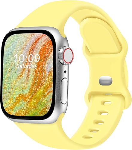 Miniatura 17 de Paquete de correas deportivas compatibles con Apple Watch de 38, 40, 41, 42, 44, 45 y 49 mm, unisex, correa de silicona suave de accesorio para