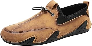 Zapatos de cuero para hombre Suela suave Zapatos de conducción - Slip On Zapatos casuales casuales para caminar zapatos bajos - Zapatos deportivos cómodos antideslizantes Zapatos de deporte al aire