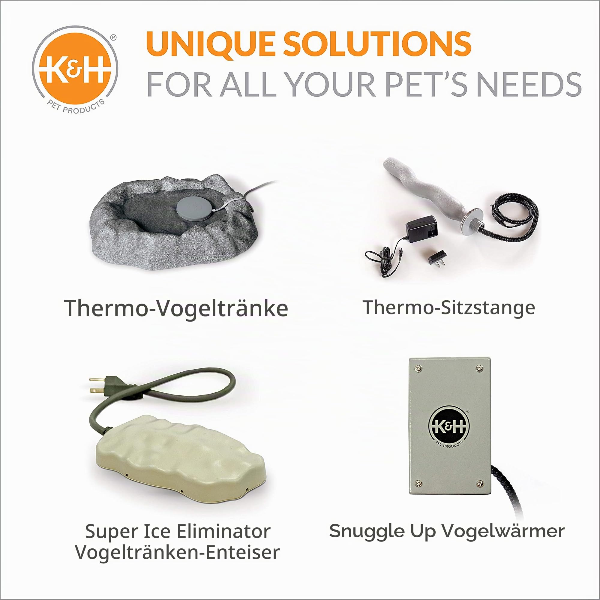 K & H Verarbeitung Snuggle Up Vogel Warmer grau