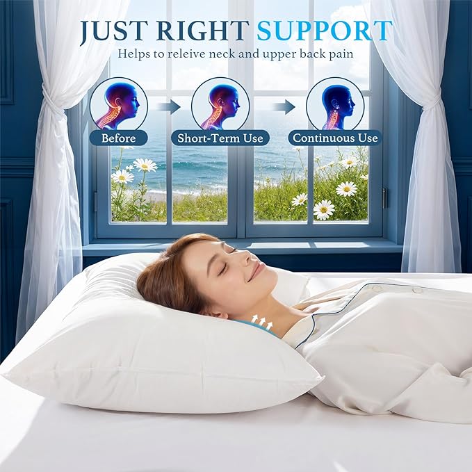 Almohada de Pluma de Ganso Blanco Canadiense Tamaño Estándar miniatura 3