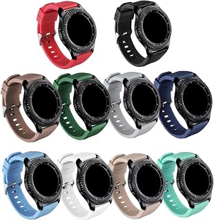 GinCoband Gear S3 Frontier Bands,10-PACK Sports Silicone Wristband for Gear S3 Frontier/Gear S3 Classic/Galaxy Watch 3 45mm/Galaxy Watch 46mm (10-Pack, Watch Buckle design)