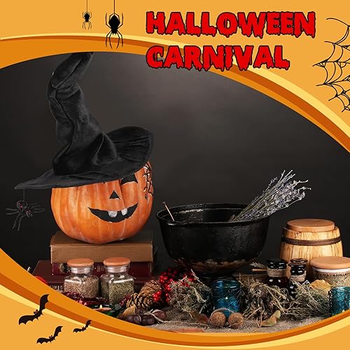 Miniatura 5 de Geyoga Sombrero de bruja de araña de Halloween para mujer con 2 piezas de arañas negras de Halloween para fiesta de máscaras, cosplay, accesorio de
