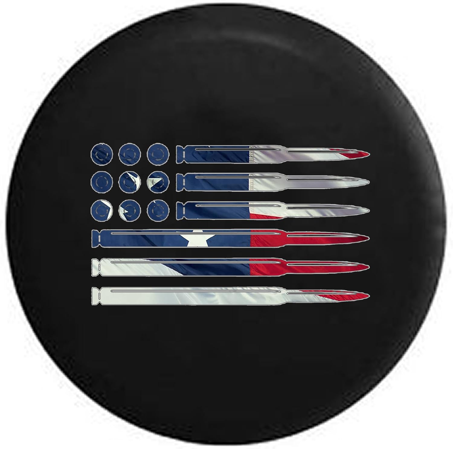 Rifle Pistol Bullets Rounds American Flag 2A American Flag Spare Tire Cover fits SUV Camper RV Accessories Black 28 in