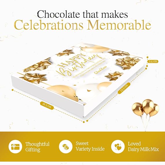 Chocoluxe Co Chocolate Birthday Gift For Men | Filled with Dairy Milk Selections | Birthday Gift for Him, Men's Birthdays - Dad, Boyfriend, Son, Husband | Letterbox Friendly Chocolate Hamper Box