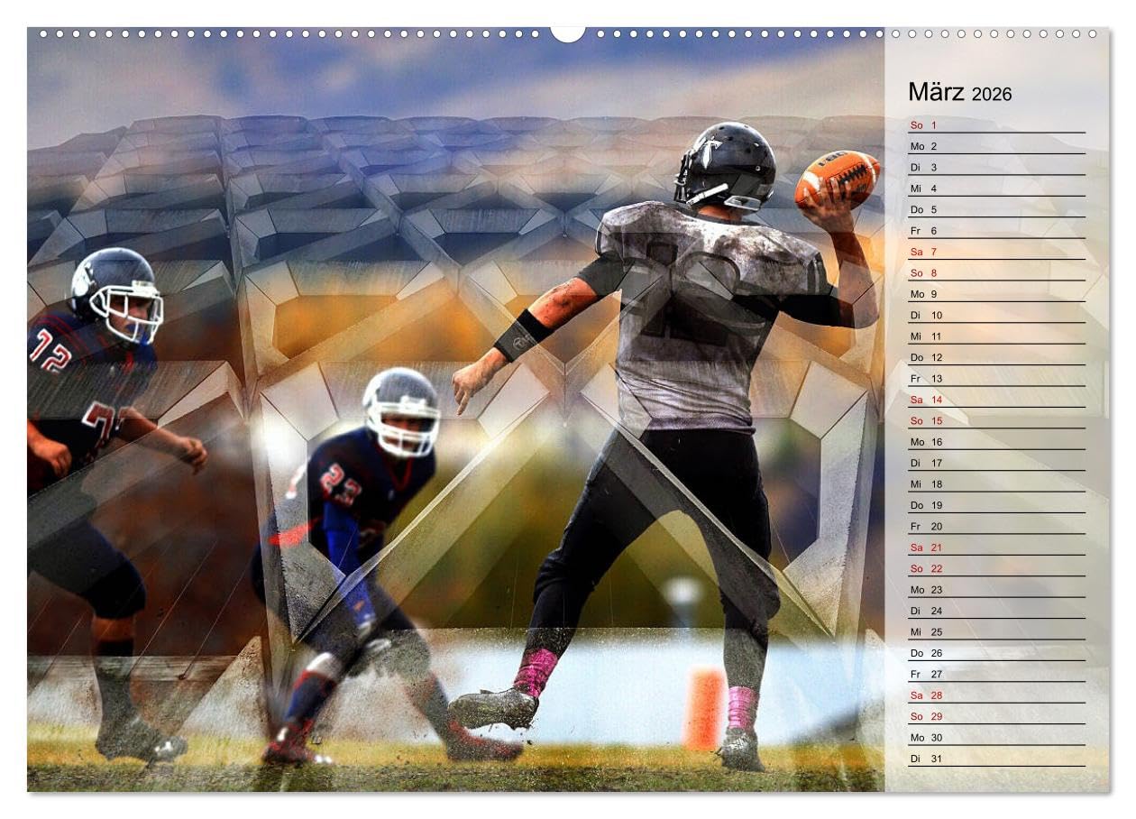 HEROES - American Football (hochwertiger Premium Wandkalender 2026 DIN A2 quer), Kunstdruck in Hochglanz: Fantastische Bildkompositionen dynamischer Actionszenen vom Football Field (CALVENDO Sport)