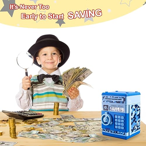 Miniatura 4 de LittleStar - Alcancía electrónica para niños y niñas, mini cajero automático electrónico para niños y bebés, caja de ahorro de dinero con