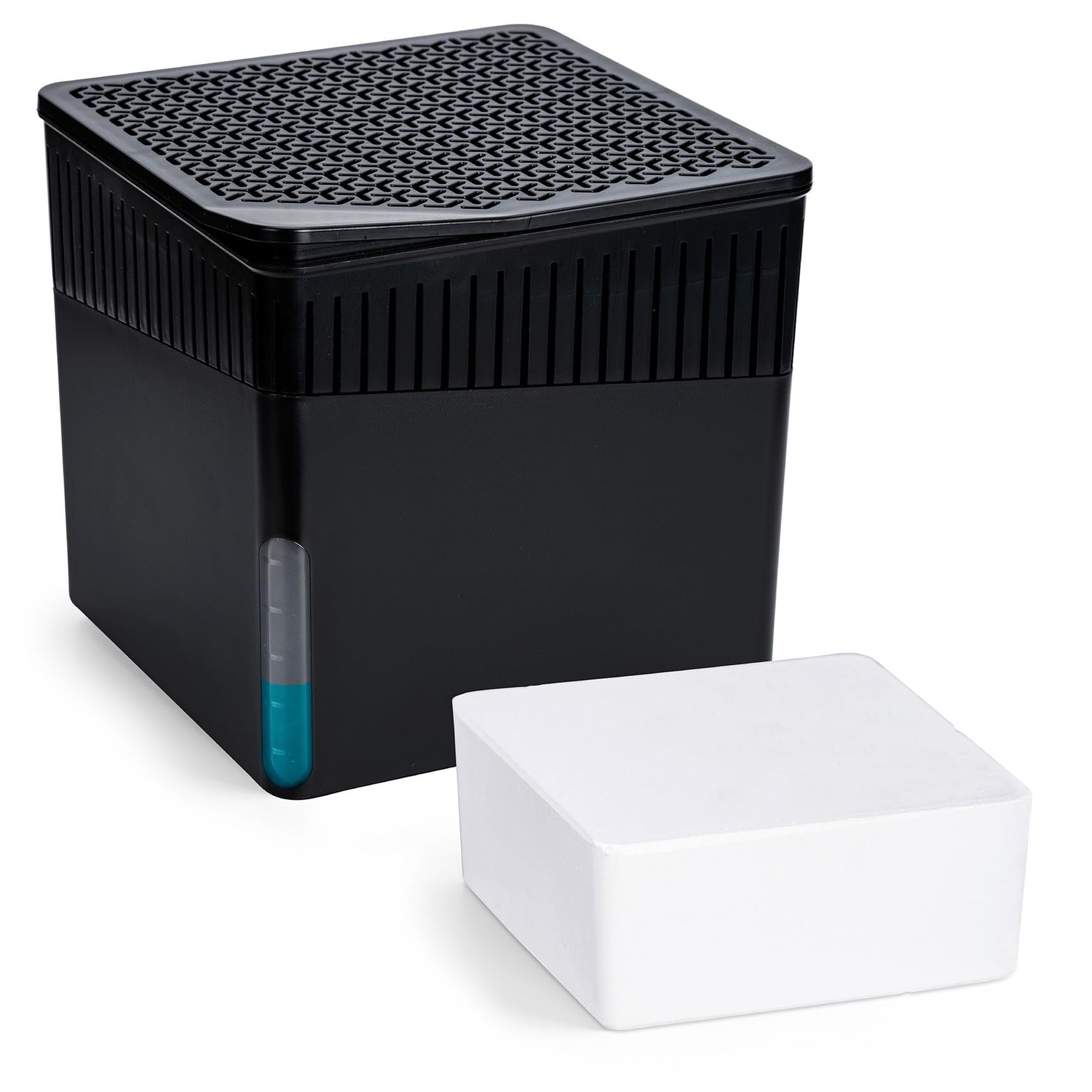 Wenko Deumidificatore Cube 1000 g, per ambienti fino a 80 m³, previene muffa e cattivi odori, senza elettricità, silenzioso, ricaricabile, nero