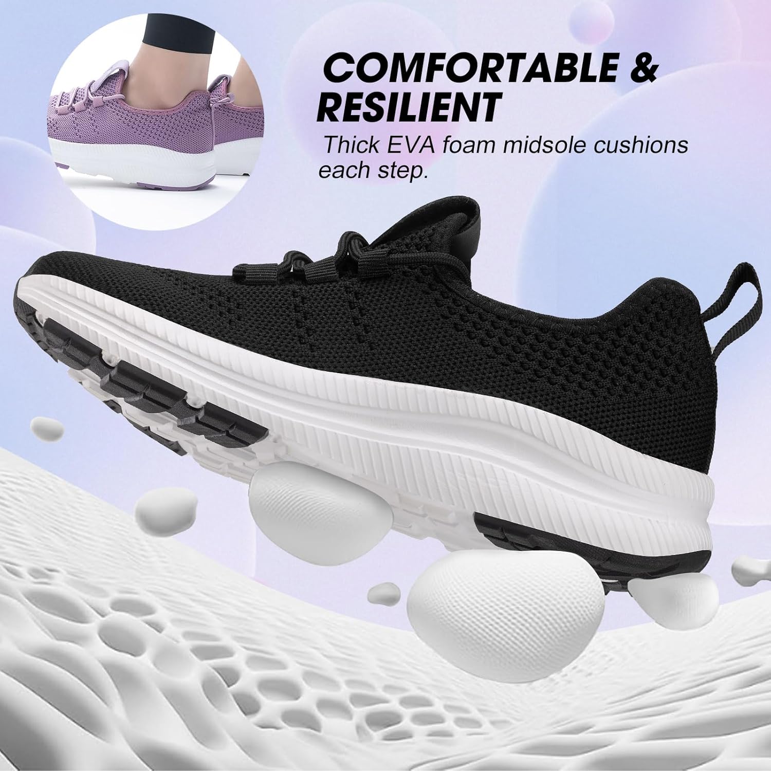 ZOVE Wide Toe Box Shoes Women Extra Wide Width Sneakers Ultra Light Road Running Shoes Non-Slip Tennis Sneakers Breathable Walking Athletic