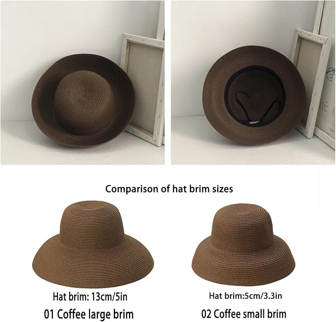 Sombrero Paja Plegable Elegante Mujer Estilo Clásico miniatura 7
