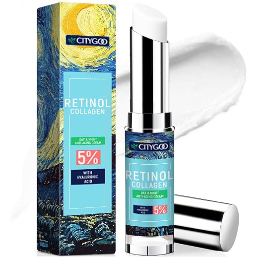 Retinol Cream for Face - Facial Moisturizer with Collagen Cream and Hyaluronic Acid, Anti-Wrinkle Reduce Fine Lines with Vitamin C+E, Day and Night Anti-Aging Cream For Women and Men -Designed in USA