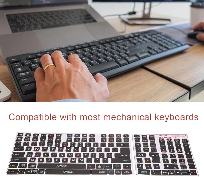 Calcomanías para teclado, 2 unidades, PVC, decorativas, para teclados de 84 a 108 teclas miniatura 5