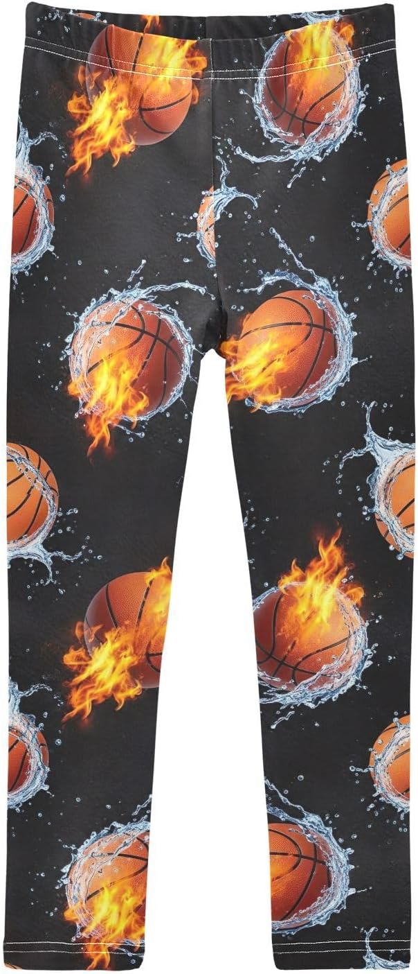 GAIREG Girls Activewear Leggings Cool Basketball Black