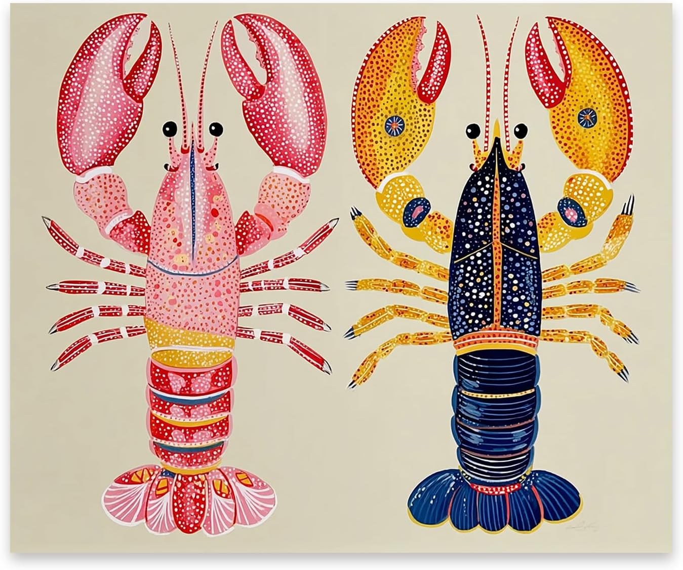 FOPENEM Coastal Beach Ocean Lobster Diamond Painting Kit for Adults Beginners 9.8x11.8 Inch, Nautical Coastal Seafood Gem Diamond Painting Art Kits for Beach House Home Kitchen Wall Decor