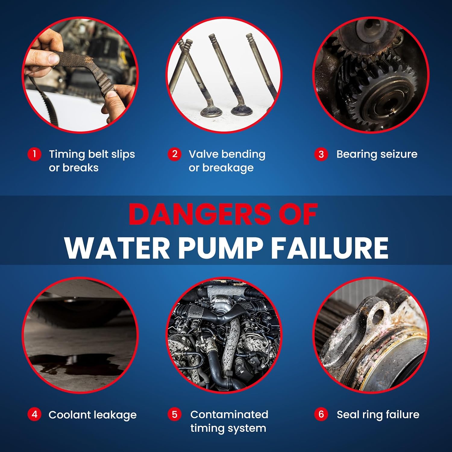 MOCA Water Pump Compatible with 96-02 for Chevrolet Cavalier, 99-01 for Oldsmobile Alero, 96-02 for Pontiac Sunfire, 96-98 for Buick Skylark 2.4L 2392CC 146Cu. In. l4 GAS DOHC Naturally Aspirated
