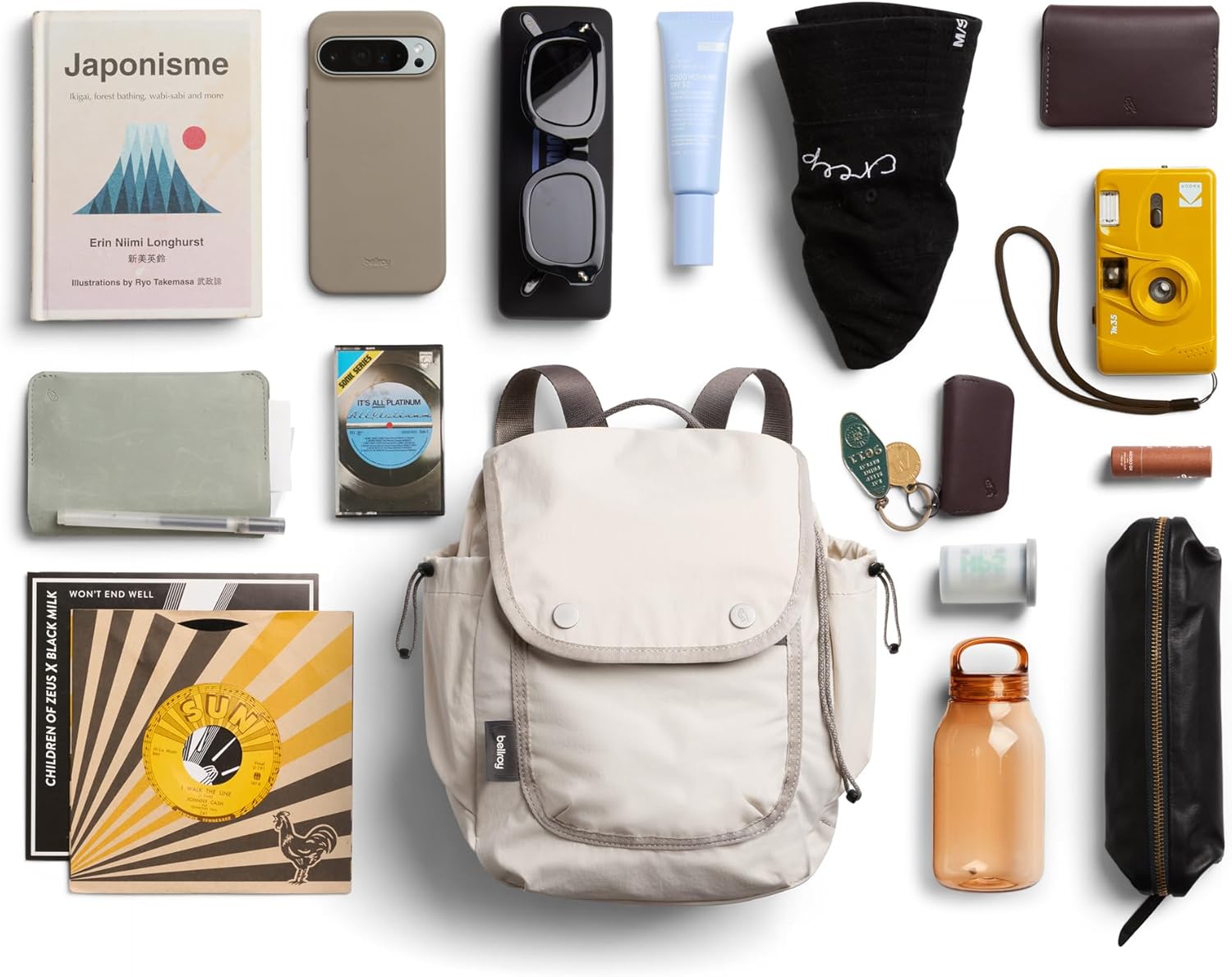 Bellroy Cinch Minipack (lightweight 9 liter backpack with external organization and adjustable shoulder straps) - Oat - Image 6